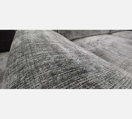 2M.Crem95. Canapé d'angle Bangkok convertible, coffre, tissu gris foncé.