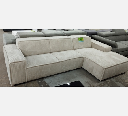 2M Hydra23. Angle Cancun velours cotelé beige.