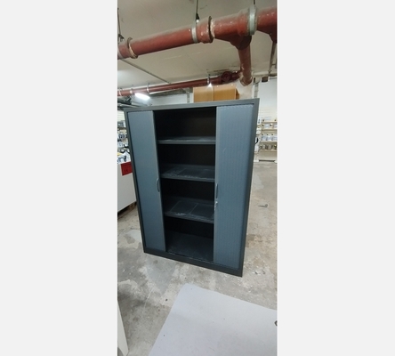 Armoire de bureau métalique, 2 portes coulissantes.