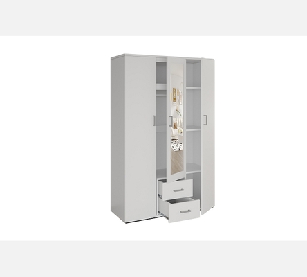 Armoire Marc blanche, 3 portes et 2 tiroirs.