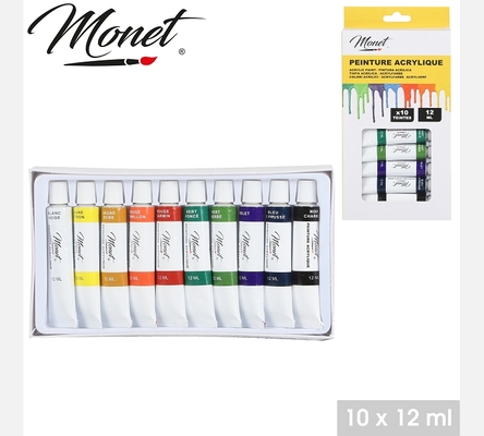 'ARTISTE' PEINTURE ACRYLIQUE X10 TUBES 12ML