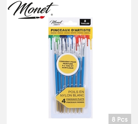 'ARTISTE' PINCEAUX EN NYLON BLANC X8PCS