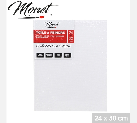 'ARTISTE' TOILE A PEINDRE 24X30CM AVEC CHASSIS EN PIN ET TOILE 100% COTON