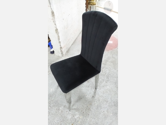AVN Lot de 2 chaises Louis argent Velours Noir.