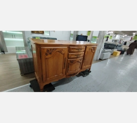 Bahut bat en merisier style Louis XV, 3 portes, 2 tiroirs