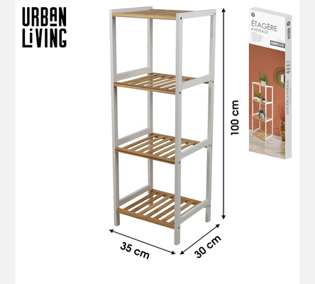 'BAMBOU & CO' ETAGERE 4 NIVEAUX 35X30XH100CM