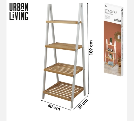 'BAMBOU & CO' ETAGERE PYRAMIDE 4 NIVEAUX 40X30XH109CM