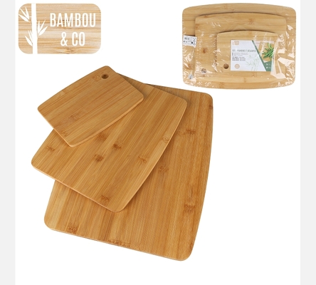 'BAMBOU & CO' PLANCHES A DECOUPER EN BAMBOU X3PCS 20X15CM / 30X23CM / 38X29CM