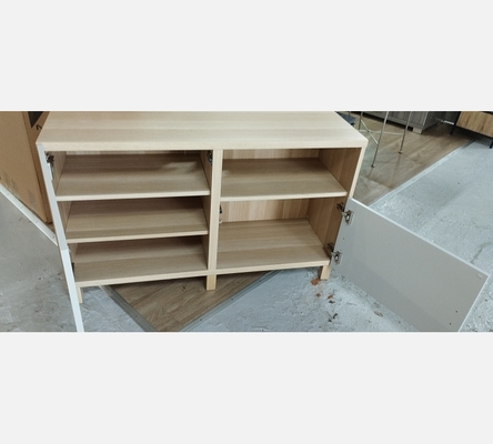Banc TV avec tiroirs, effet chêne blanchi