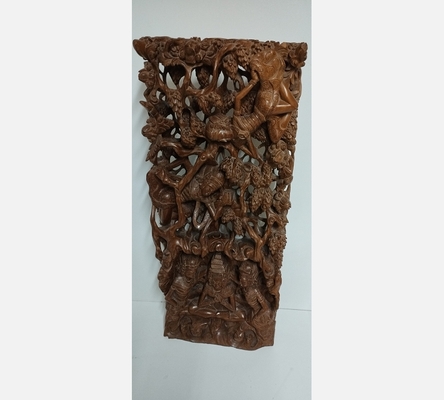 Bas relief en bois sculpté .'Bali'