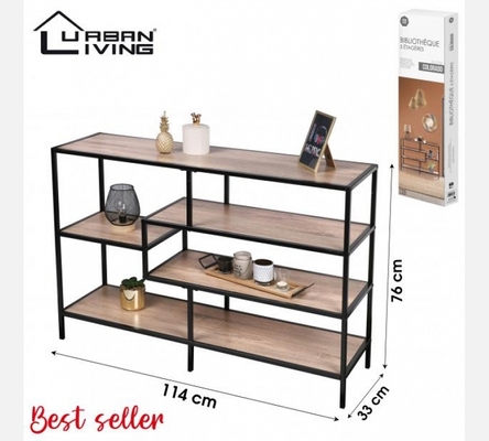 Bibliothèque basse Colorado, 5 étagères.