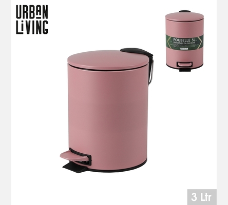 'BLUSH' POUBELLE SDB 3L AVEC PEDALE ET FERMETURE SILENCIEUSE D17XH23CM