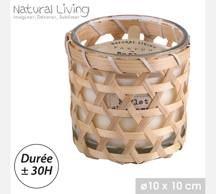 'BOHO' BOUGIE PARFUMEE DECOR CANNAGE 270GR DIAM 10CM X H10CM