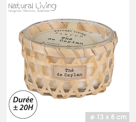 'BOHO' BOUGIE PARFUMEE DECOR CANNAGE 280GR DIAM 13CM X H8CM