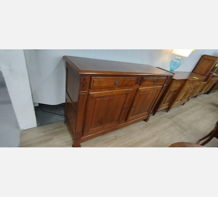 Buffet bas en chêne massif 2 portes 2 tiroirs