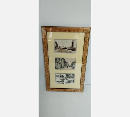 Cadre 3 photos sous verre contour en citronnier