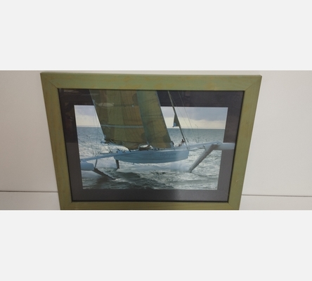 Cadre sous verre photo du bateau L'Hydroptère par Philippe Plisson.