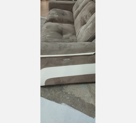 Canapé 3 places taupe et blanc  électrique.