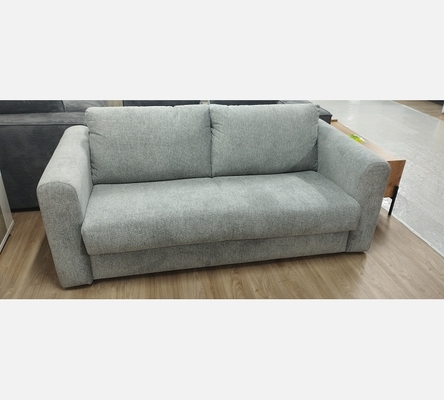 Canapé convertible Amara en tissu gris avec véritable matelas 140/190 cm.
