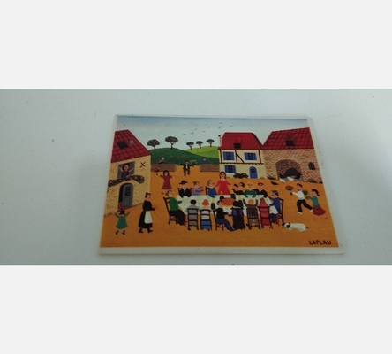 Carte postale en porcelaine Villeroy & Boch peinture Laplau