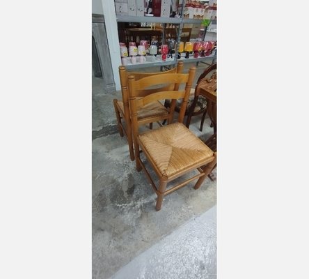 Chaise en pin assise paille