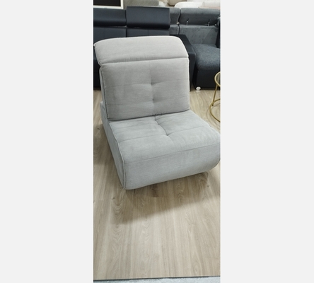 Chauffeuse en tissu gris avec têtière amovible Chateau d'Ax. Fabriqué en Italie