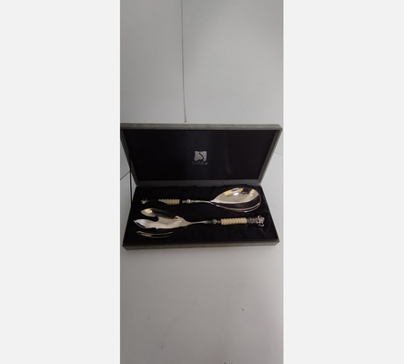 Coffret couvert a salade métal argenté