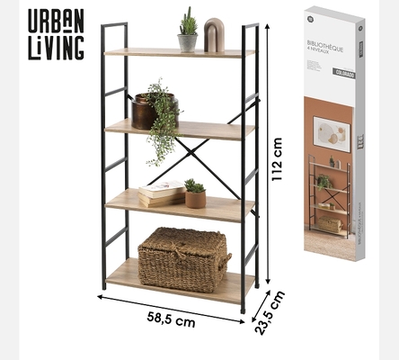 'COLORADO' ETAGERE DESIGN ECHELLE LARGE 4 NIVEAUX 58,5X23,5XH112CM