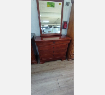 Commode 4 tiroirs en merisier massif avec clés