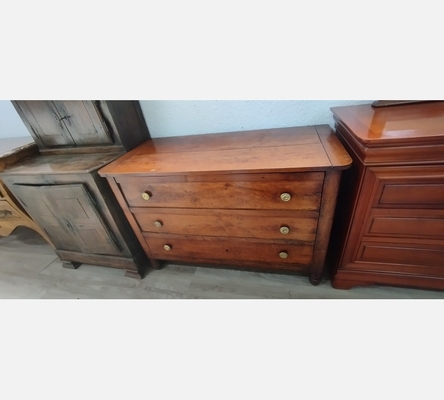 Commode basse en merisier 1 porte 1 tiroir.
