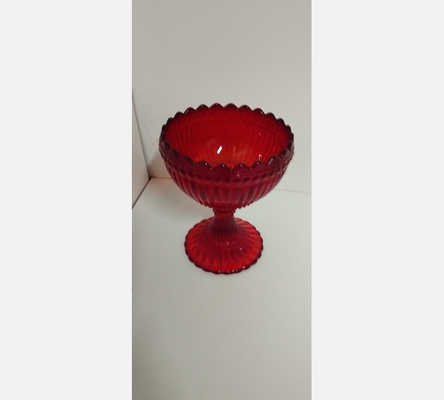 Coupe en verre rouge Marimekko fabriqué par IITALA en Finlande