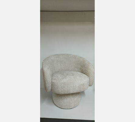 Crem02 Fauteuil rotatif Nestor en tissu beige.
