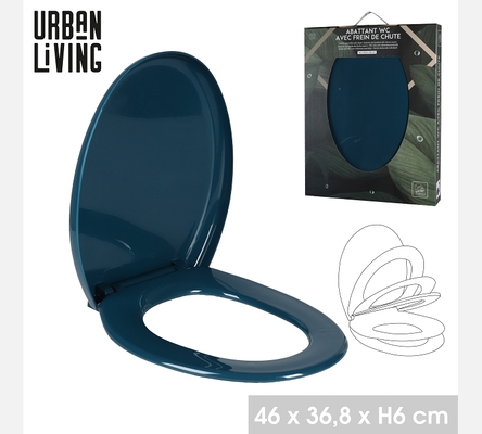 'DARK SAPHIRE' ABATTANT WC EN PLASTIQUE AVEC FREIN DE CHUTE 46X36,8XH6CM