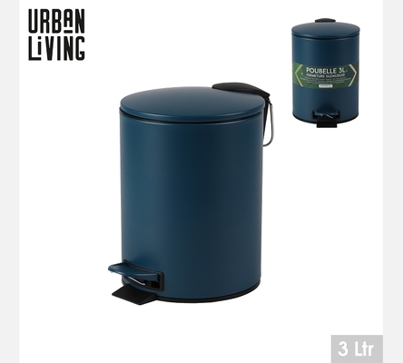 'DARK SAPHIRE' POUBELLE SDB 3L AVEC PEDALE ET FERMETURE SILENCIEUSE D17X23CM