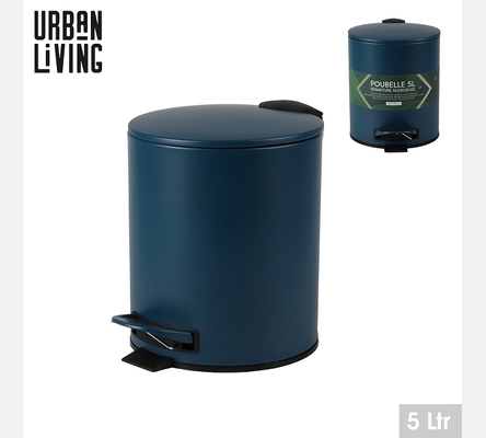 'DARK SAPHIRE' POUBELLE SDB 5L AVEC PEDALE ET FERMETURE SILENCIEUSE D21X26CM