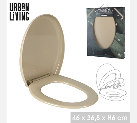 'DESERT' ABATTANT WC EN PLASTIQUE AVEC FREIN DE CHUTE 46X36,8XH6CM
