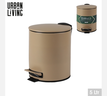 'DESERT' POUBELLE SDB 5L AVEC PEDALE ET FERMETURE SILENCIEUSE D21XH26CM
