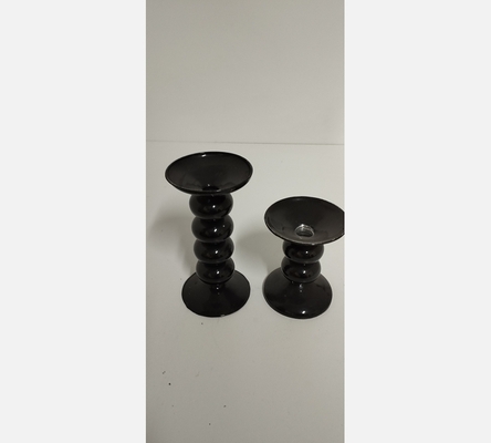Duo de bougeoirs en métal noir