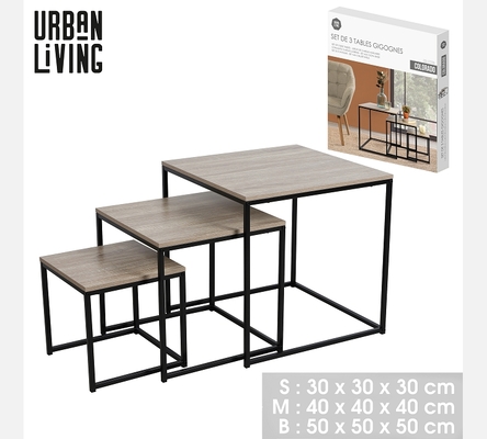 Ensemble Colorado de 3 tables gigognes.