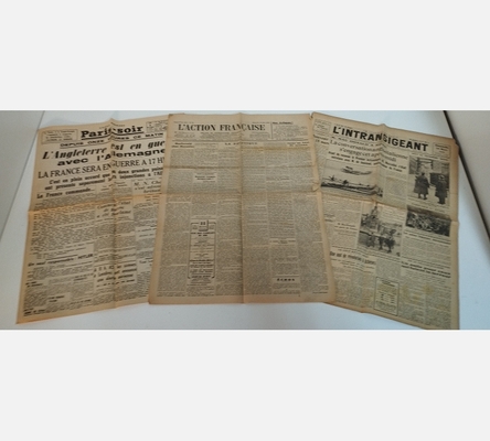 Ensemble de 3 journaux des années 30