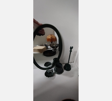 Ensemble de salle de bain miroir/porte savon/porte brosse/et porte papiers