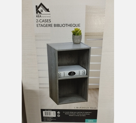 Etagère 2 niveaux couleur grise.