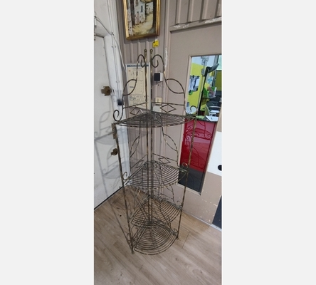 Étagere d'angle en fer forgé pliable