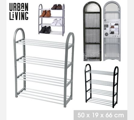 ETAGERE RANGE CHAUSSURES 4 ETAGES 8 PAIRES 50X19XH66CM