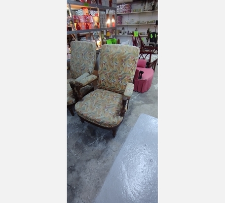 Fauteuil en bois et tissu