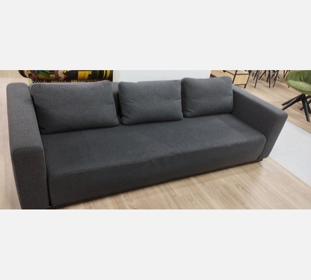 Grand canapé 3 places convertible en feutre gris SoftLine. Made in Denmark.