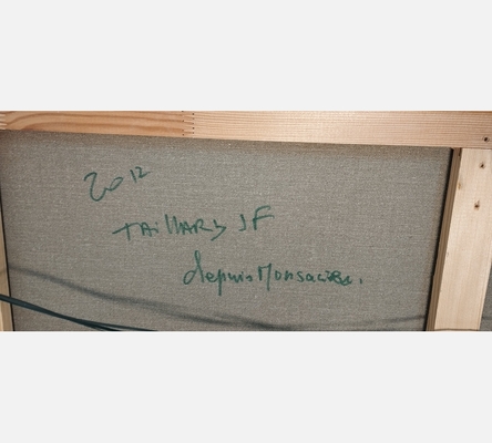 Grande peinture de paysage vallonné de JF Taillard en 2012