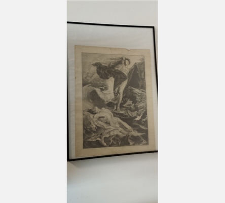 Gravure ancienne sous verre