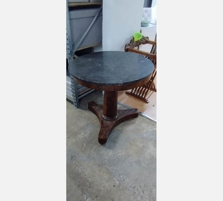 Guéridon style empire avec plateaux en marbre noir