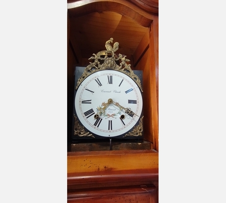 Horloge Comtoise Converset ' caisse en merisier massif.'